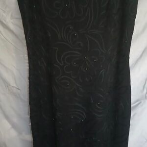 Elaine Terry Nostalgic strappy black evening dress-no size, Probably an 8.